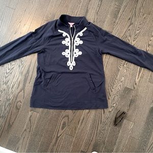 Lily Pulitzer XL classic navy & white sweatshirt